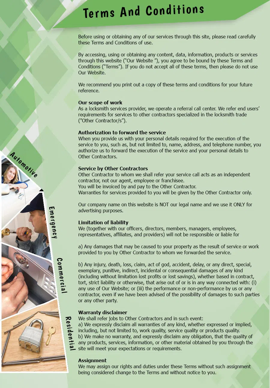 Aqua Locksmith Store Bowie, MD 301-712-9347 - TermsAndConditions-2